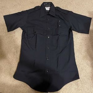 Short Sleeve navy blue Elbeco wool shirt